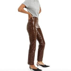 DANIELLE BERNSTAIN Faux Snakeskin Pants 4